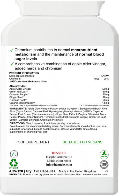 Apple Cider Vinegar v3 (ACV-120) - HENNEHS Apple Cider Vinegar v3 (ACV-120)