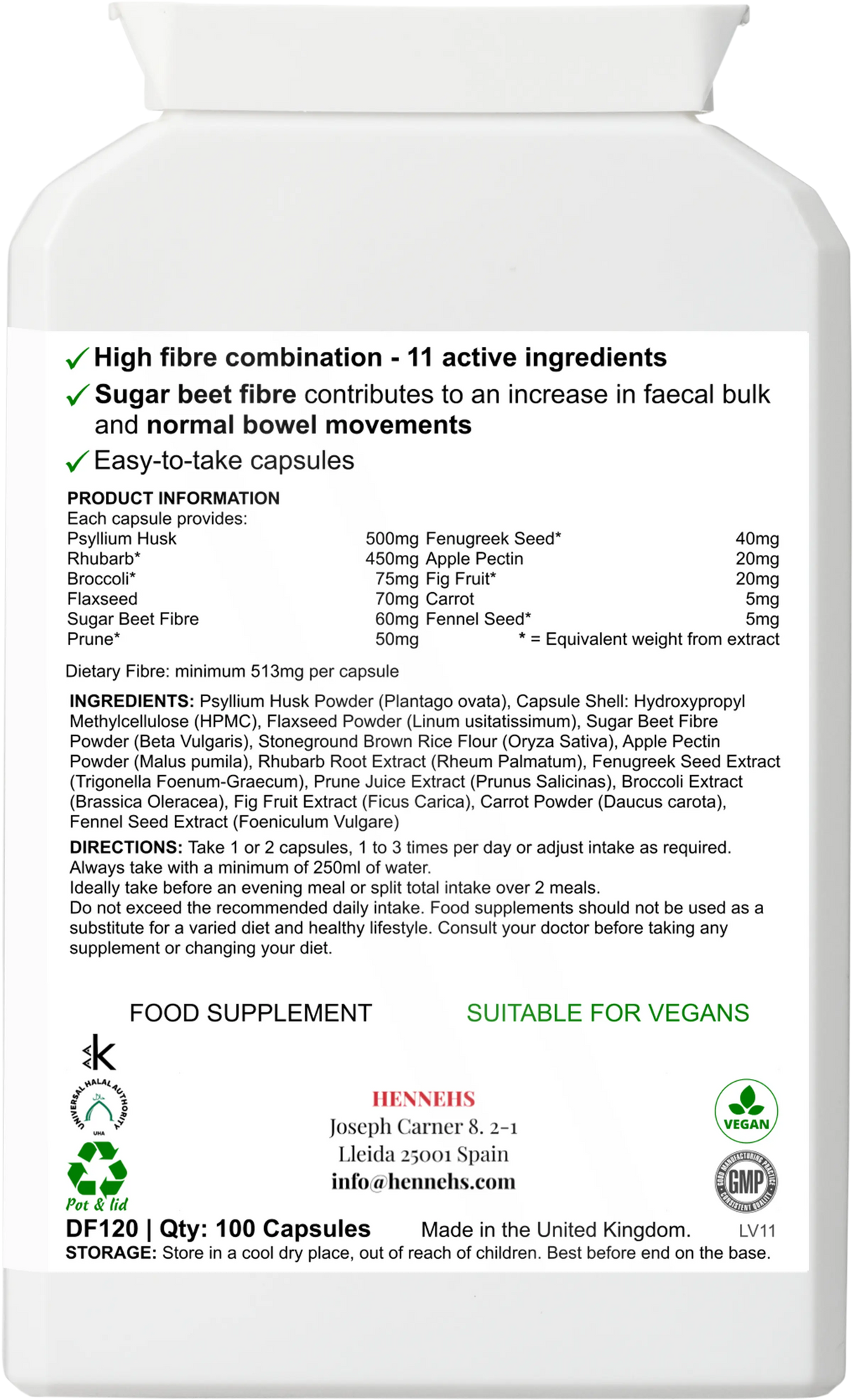 Dietary Fibre Complex v6 (DF120) - HENNEHS Dietary Fibre Complex v6 (DF120)