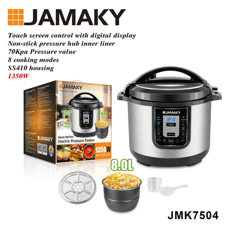 JAMAKY 8L Smart Electric Pressure Cooker – Multi-Function Touch Control HENNEHS