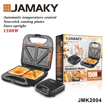 JAMAKY 2-Slot Electric Sandwich & Egg Frying Maker – 750W HENNEHS