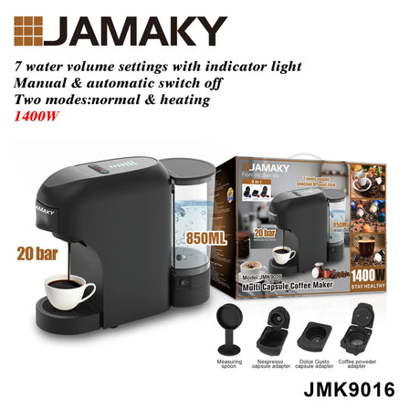 JAMAKY Fully Automatic Capsule Coffee Machine with Drip Function HENNEHS