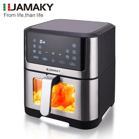JAMAKY 8L Touch-Control Oil-Free Air Fryer with 3D Heating HENNEHS