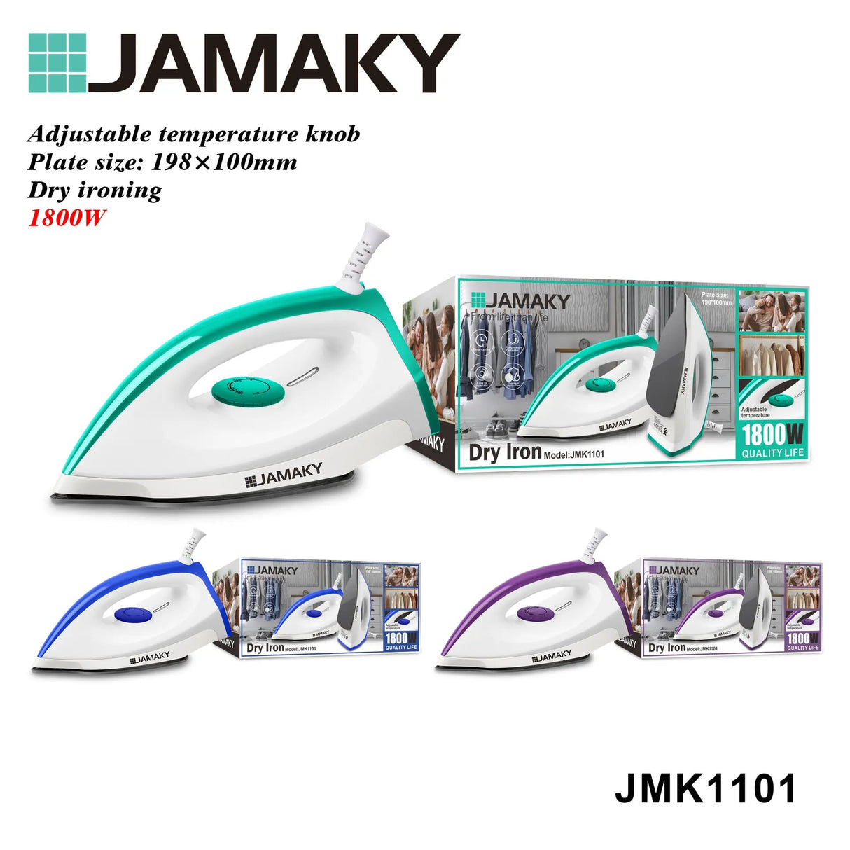 2000W High Power Handheld Steam Iron – Wet & Dry Dual Use for Quick Wrinkle Removal HENNEHS