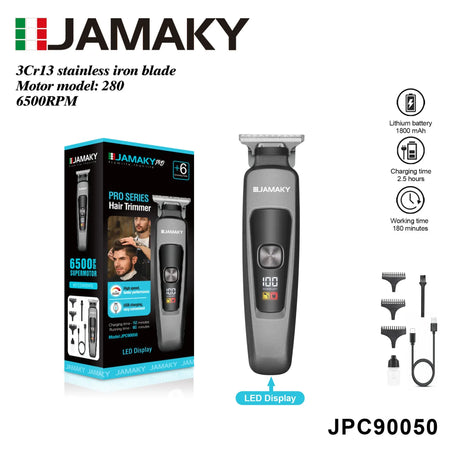JAMAKY Hair Clipper – Digital Display, Type-C Charging, Sculpting Ready HENNEHS