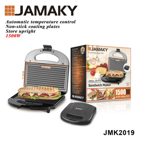 JAMAKY 8-in-1 Sandwich Breakfast Maker for Toast, Waffles & Light Meals HENNEHS