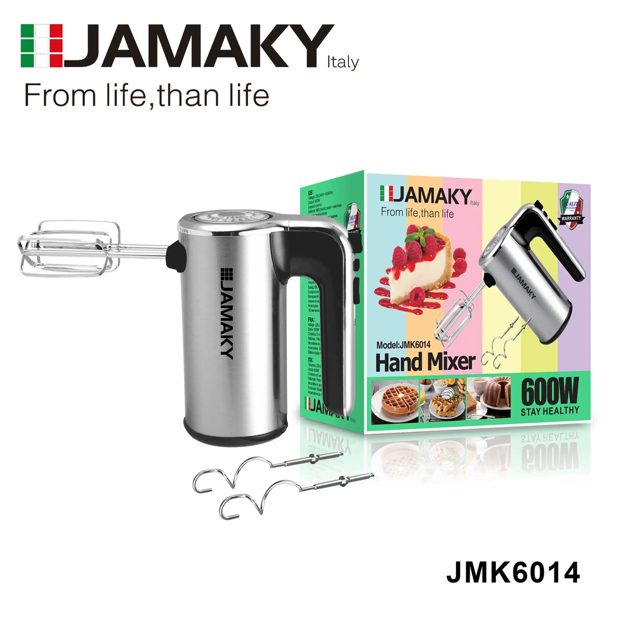 JAMAKY 5-Speed Handheld Electric Egg Beater & Cream Mixer HENNEHS