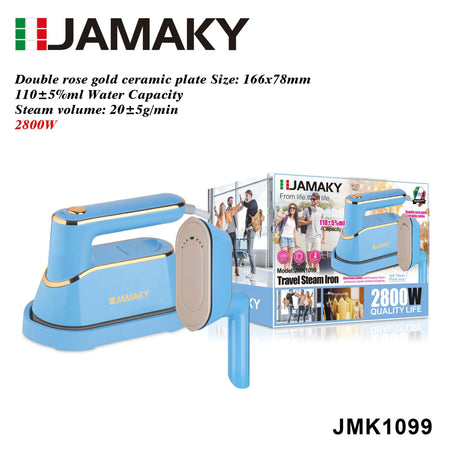 Portable Mini Steam Iron – Handheld Travel Garment Iron, 1100-1300W Electric Iron HENNEHS