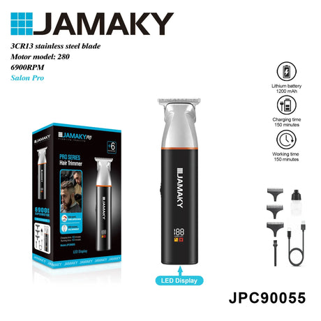 JAMAKY Rechargeable Hair Clipper – Low Noise, Digital Display HENNEHS