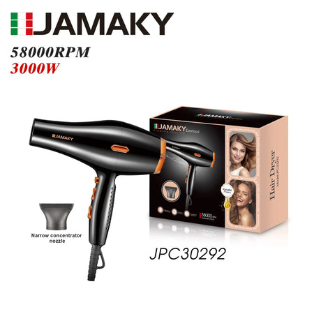 JAMAKY 3000W Hair Dryer – High Wind Speed, Quick & Safe Drying HENNEHS