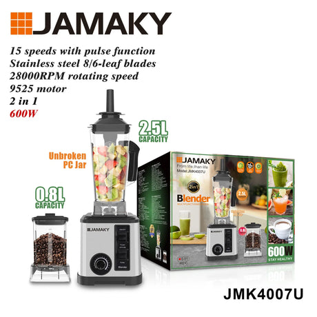 JAMAKY 3L Multi-Function Juicer – Stainless Steel, Slow Grinding HENNEHS
