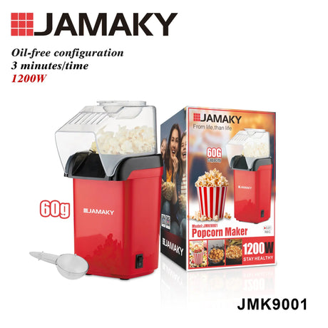 JAMAKY Small Electric Popcorn Maker for Quick DIY Snacks HENNEHS