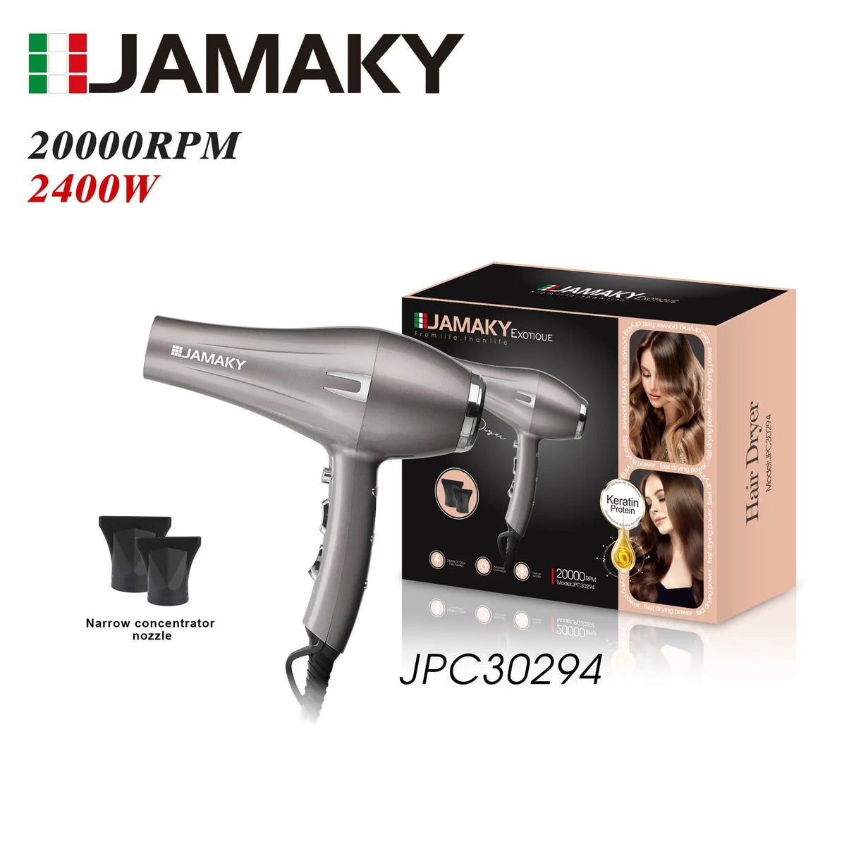 JAMAKY 1000W High Power Hair Dryer – Constant Temperature & Fast Drying HENNEHS