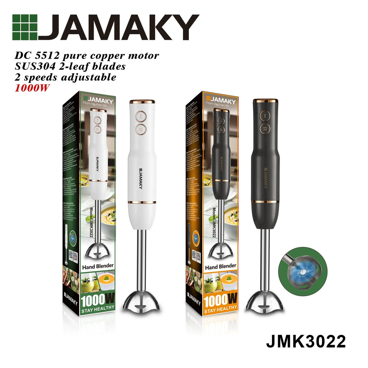 JAMAKY Handheld Food Grinder Blender for Sausage and Egg Mixing HENNEHS