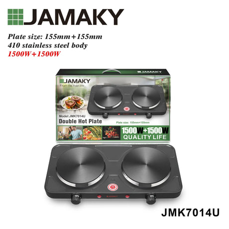 JAMAKY Dual Head Electric Stove with Multi-Function Cooking Control HENNEHS