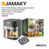 JAMAKY 5L Oil-Free Air Fryer with Hot Air Convection