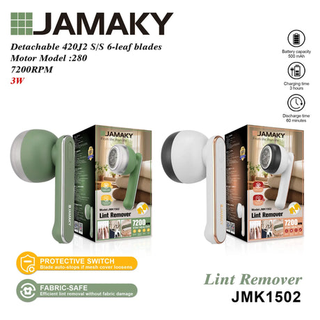 JAMAKY Rechargeable Lint Remover – Gentle, Long Battery, Dual Color HENNEHS