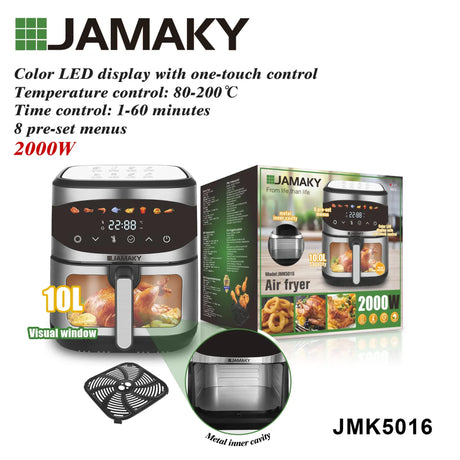 JAMAKY 8L Oil-Free Touch Control Air Fryer Oven HENNEHS