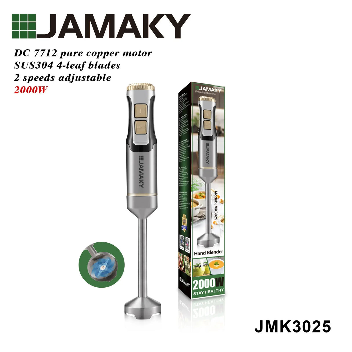 JAMAKY Handheld Baby Food Maker Meat Grinder Small Mixer HENNEHS