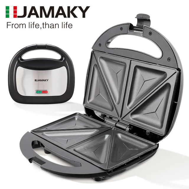 JAMAKY Electric Sandwich & Breakfast Maker – 750W 3D Heating HENNEHS