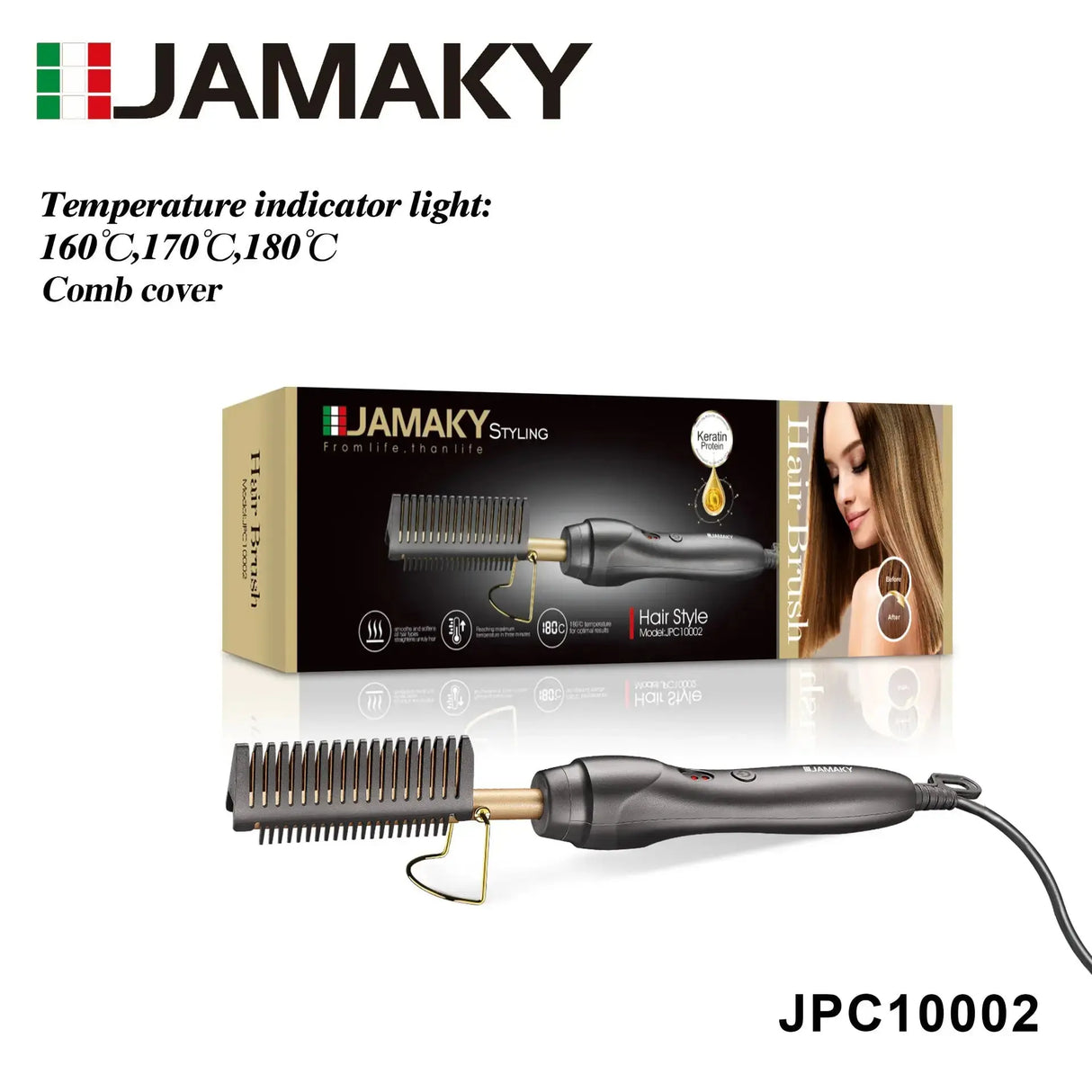 JAMAKY 2-in-1 Hair Straightener & Curler Comb with Hot and Cold Wind HENNEHS