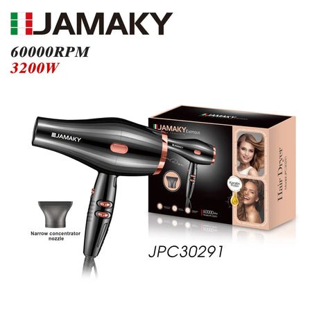 JAMAKY 1000W Hair Dryer – High Power, Hot & Cold Wind HENNEHS