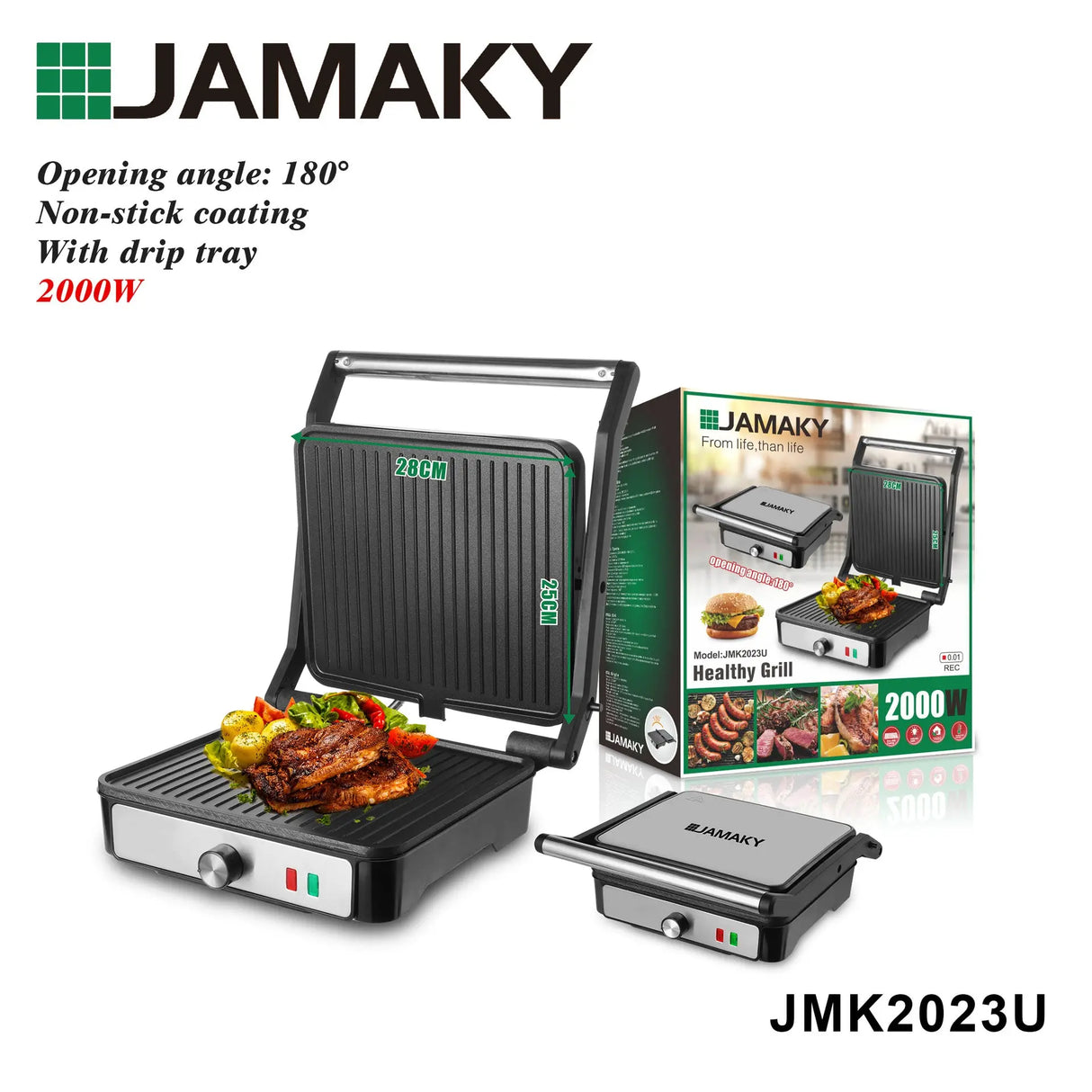 JAMAKY Double-Sided Electric Grill Pan HENNEHS