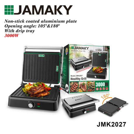 JAMAKY 2200W Smokeless Electric BBQ Grill Tray HENNEHS