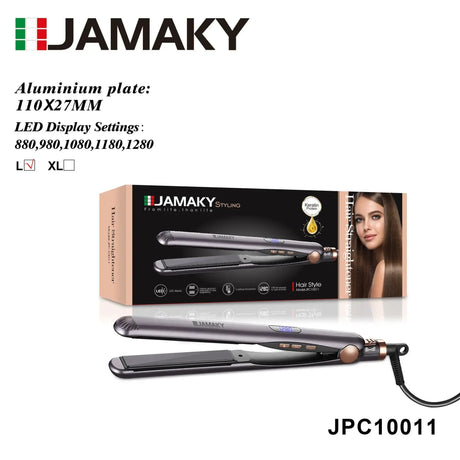 JAMAKY Small Hair Straightener & Curler – Fluffy Styling, 5 Temp Levels, Dorm Use HENNEHS